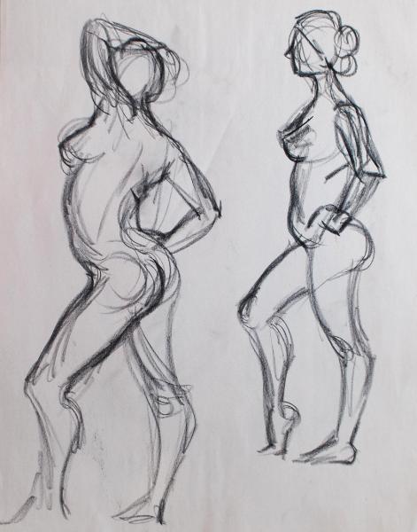 Standing Female Nudes (tiptoe)