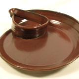 110926.D Spiral Chip-N-Dip with Iron Red Glaze