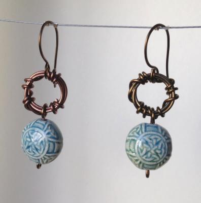 Blue Raku Earrings Blue Raku Earrings