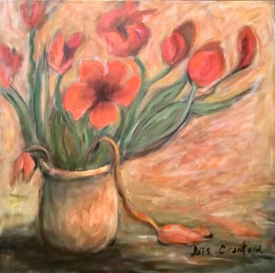 Red Tulips in a pot