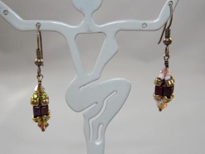 E-57 Bronze Beaded Bead Earrings E-57 Bronze Beaded Bead Earrings