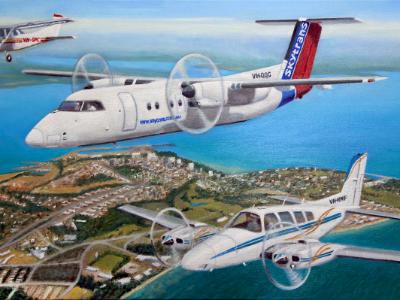 Aircraft trio over Darwin