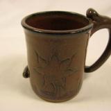 110915.C Coffee Mug with Carved Flower and Tail Handle
