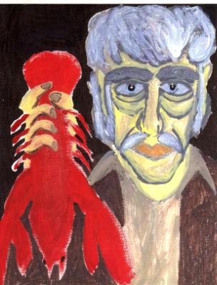 Kurt Vonnegut  and a lobster