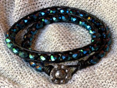 Electric Blue Crystal Wrap Bracelet Electric Blue Crystal Wrap Bracelet
