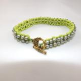 B-25 lime green freshwater pearl bracelet