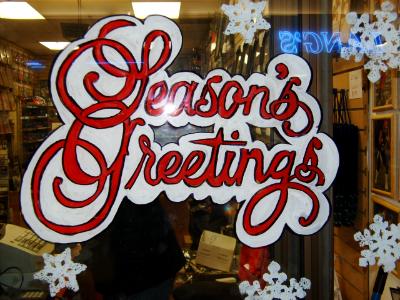 Season's Greetings script bubble Season's Greetings script bubble