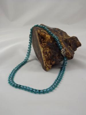N-8 Turquoise & Baby Blue Woven Necklace