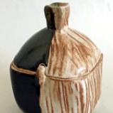 Cover Vase Black, Tan and Brown Striped