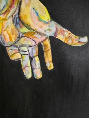 Looking up at a decending hand. Looking up at a decending hand.