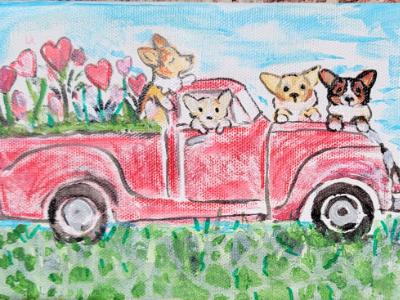 Truck load of love 5x7 Acrylic