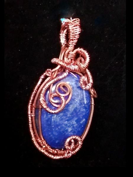Lapis Lazuli Wire Wrapped Pendant