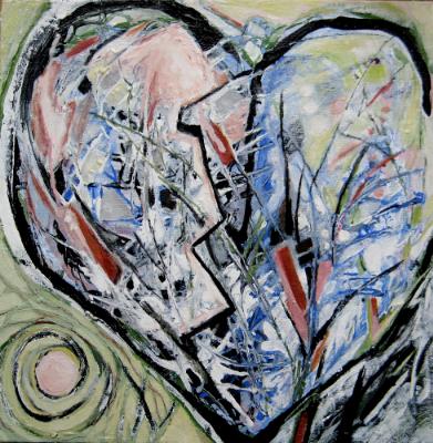 Heart with Two Parts and Branching Tree