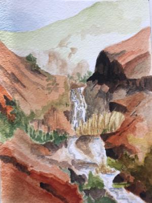 Waterfall in Cottonwood Creek, Lagunas