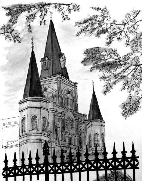 St. Louis Cathedral (B&W)