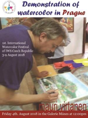 Watercolor demonstration in Prague-Czech Republic, 04.08.2018