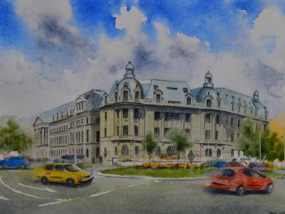 PIATA UNIVERSITATTI - Bucharest, 35cm x 50cm, 2019 PIATA UNIVERSITATTI - Bucharest, 35cm x 50cm, 2019