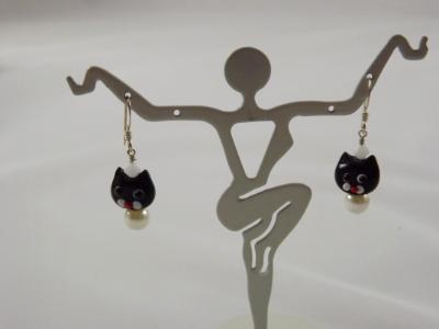 E-84 Black Cat Earrings