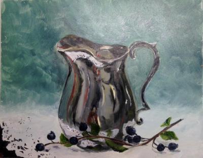 *Self Portrait with Silver Pitcher 8x10" *Self Portrait with Silver Pitcher 8x10"
