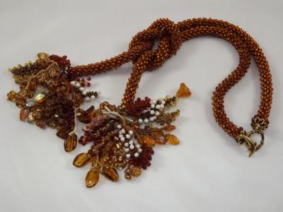 N-87 Rootbeer Crocheted Rope Tassel Necklace