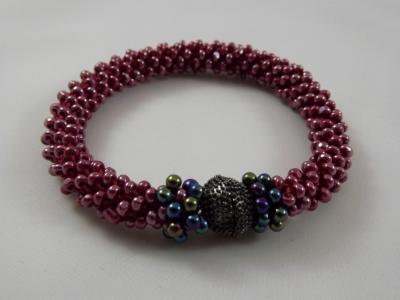 B-30 sparkling magenta crocheted rope bracelet B-30 sparkling magenta crocheted rope bracelet