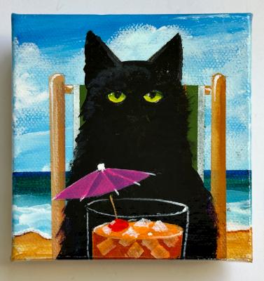 BLACK CAT WITH SUNRISE 