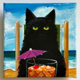 BLACK CAT WITH SUNRISE 