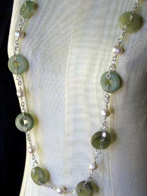 Chained Serpentine and Pearl Necklace Chained Serpentine and Pearl Necklace