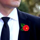 Red Camellia Boutonniere 
