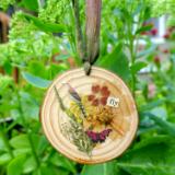 Pressed Flower Wood Slice Ornament