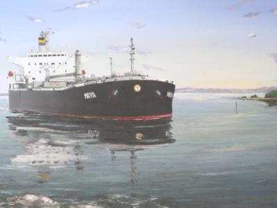 Ecuadorian oil carrier "Maya", 120cm x 60cm, 2013 Ecuadorian oil carrier "Maya", 120cm x 60cm, 2013