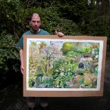 Holding "McLeans' Garden" drawing