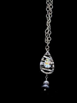 Sterling, Roman Glass and Fresh Water Pearl