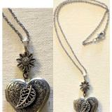 Heart with leaf and flower Locket 