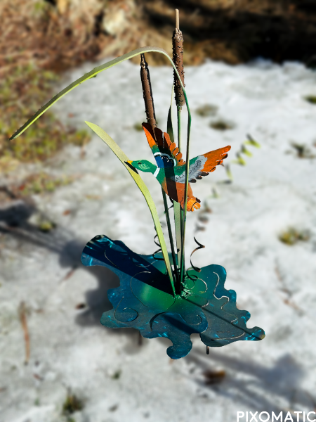 CATTAILS WITH DUCK