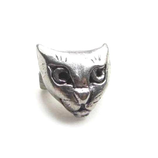 Cat face pin Cat pewter brooch