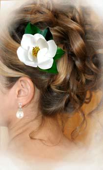 Magnolia Hair Clip Life Size