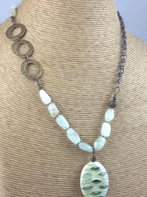 Aquamarine and Brass Necklace Aquamarine and Brass Necklace