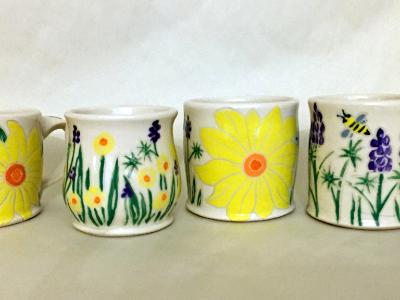Four Flower Mugs Four Flower Mugs