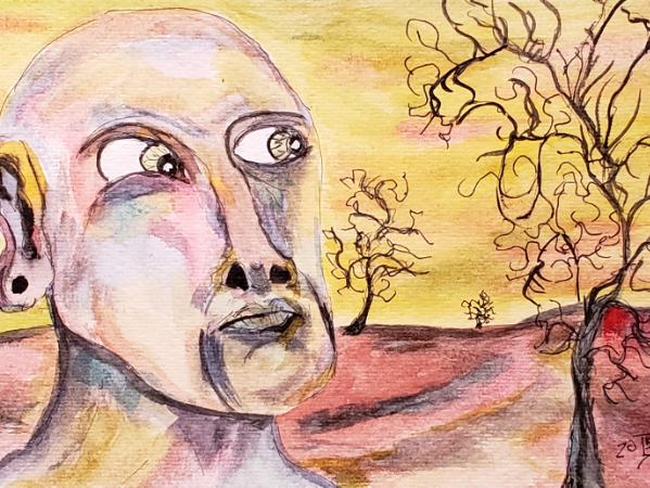He has journeyed onto the red dirt land, hoping that the Dancing Tree were bearing their psychedelic fruit... but no. Know....