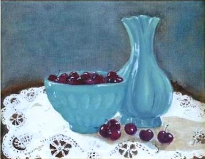 *Celadon and Cherries 12x16 *Celadon and Cherries 12x16