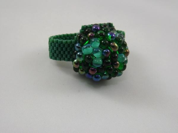 R-7 Dark Green Bubble Ring