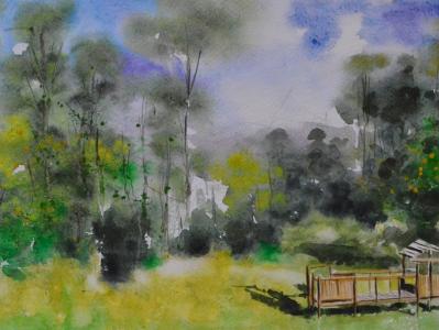 Plein air watercolor painting in Quito - ECUADOR, 38cm x 28cm, 2021 