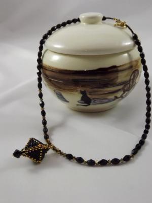 N-1 Black & Gold Lantern Necklace N-1 Black & Gold Lantern Necklace
