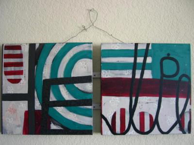 'Small and Untitled' with exposed wire hanger (Gaza series)