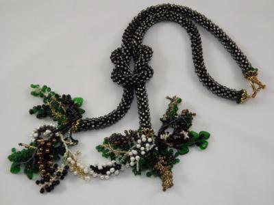 N-88 Midnight Crocheted Rope Tassel Necklace N-88 Midnight Crocheted Rope Tassel Necklace