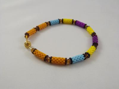 B-22 purple & yellow bead tube bracelet B-22 purple & yellow bead tube bracelet
