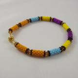 B-22 purple & yellow bead tube bracelet