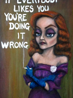 Advice from Betty (Margo Channing), oil on canvas10x20. 2017