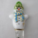 TO22077 - Tassel Scarf Snowman Ornament - Green/Lt Cyan